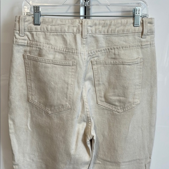 H&M Ecru Cream High Rise Denim Jeans Classic Style, Size 10 - Picture 7 of 13